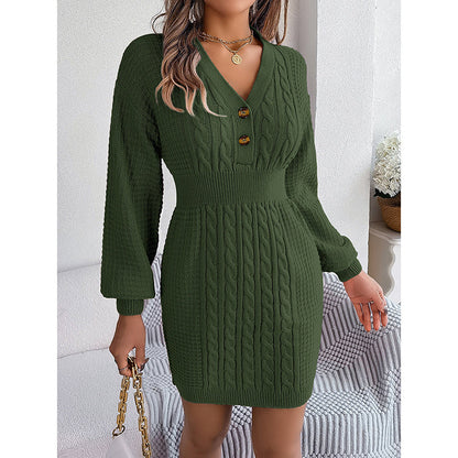 Women’s Cable Knit Sweater Dress FitiqueFit