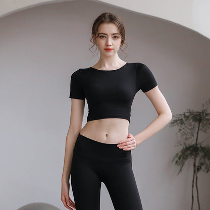 Tight Fit Yoga Top With Chest Pad Beauty Back Breathable FitiqueFit