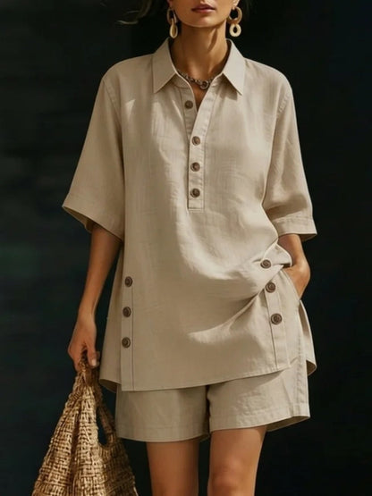 Short-Sleeve Shirt & Loose Pants Two-Piece Set – 4 Colors, S–5XL FitiqueFit