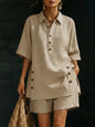 Short-Sleeve Shirt & Loose Pants Two-Piece Set – 4 Colors, S–5XL FitiqueFit