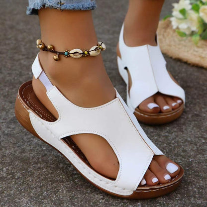 Women’s Summer Wedges – Elastic-Band Fish-Mouth Casual Sandals FitiqueFit