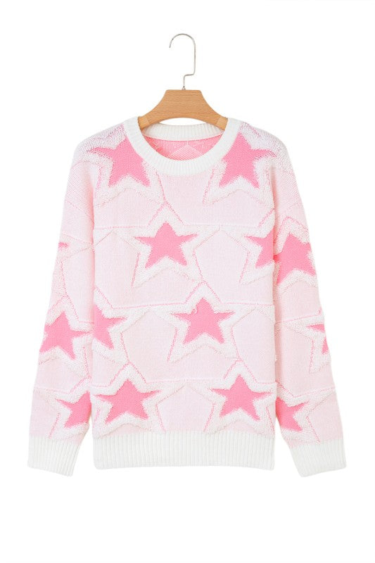 Star Ribbed Trim Drop Shoulder Oversized Sweater Shop Style & More | Fresh Looks, Everyday Deals & Free Shipping