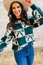 Checker Bow Crewneck Sweater Shop Style & More | Fresh Looks, Everyday Deals & Free Shipping