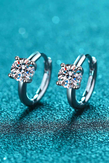 Moissanite Elegance Huggie Earrings – Brilliant 1 Carat Sparkle See size chart under “more details” The Fashion Celestial