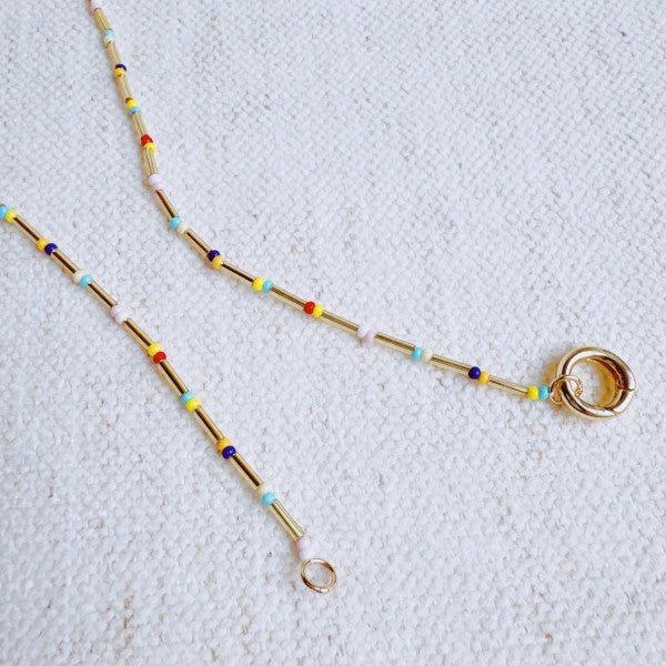 Dainty Color Bead Front Lock Necklace Shop Style & More | Fresh Looks, Everyday Deals & Free Shipping