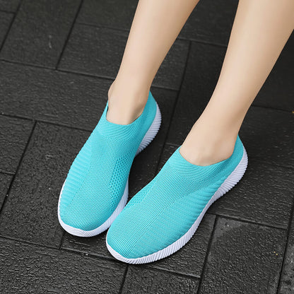 Women'S Lightweight Slip-On Sneakers, Solid Color Fabric Upper, Round Toe, MD Sole, Low Top, All-Season Casual Shoes for Running, Fitness, Dance, Walking, Travel NovaCart
