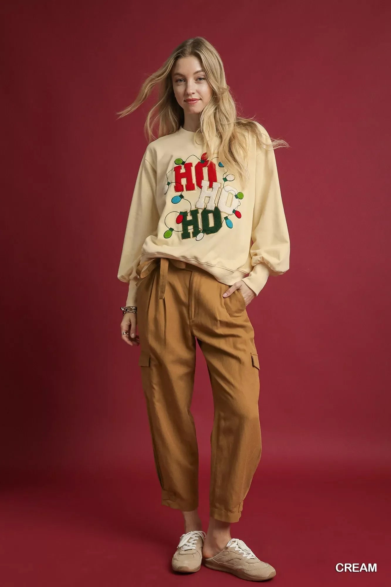Umgee HO Applique French Terry Sweatshirt West2East Surf