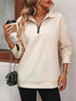 Women's Zipper Turtleneck Pullover Sweatshirt – Loose Long Sleeve FitiqueFit