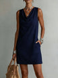 Women's Off-Shoulder Sleeveless Dress – Casual Pullover Midi Dress FitiqueFit