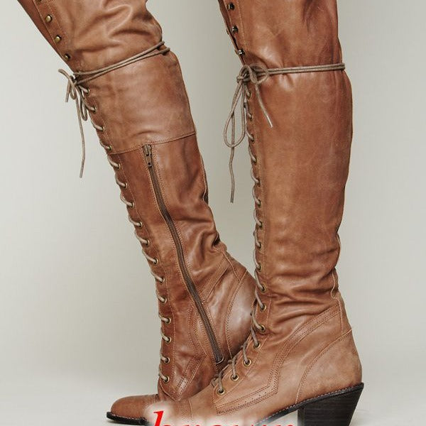 Women’s Over-the-Knee Boots – Round Toe Stylish Tall Winter Boots FitiqueFit