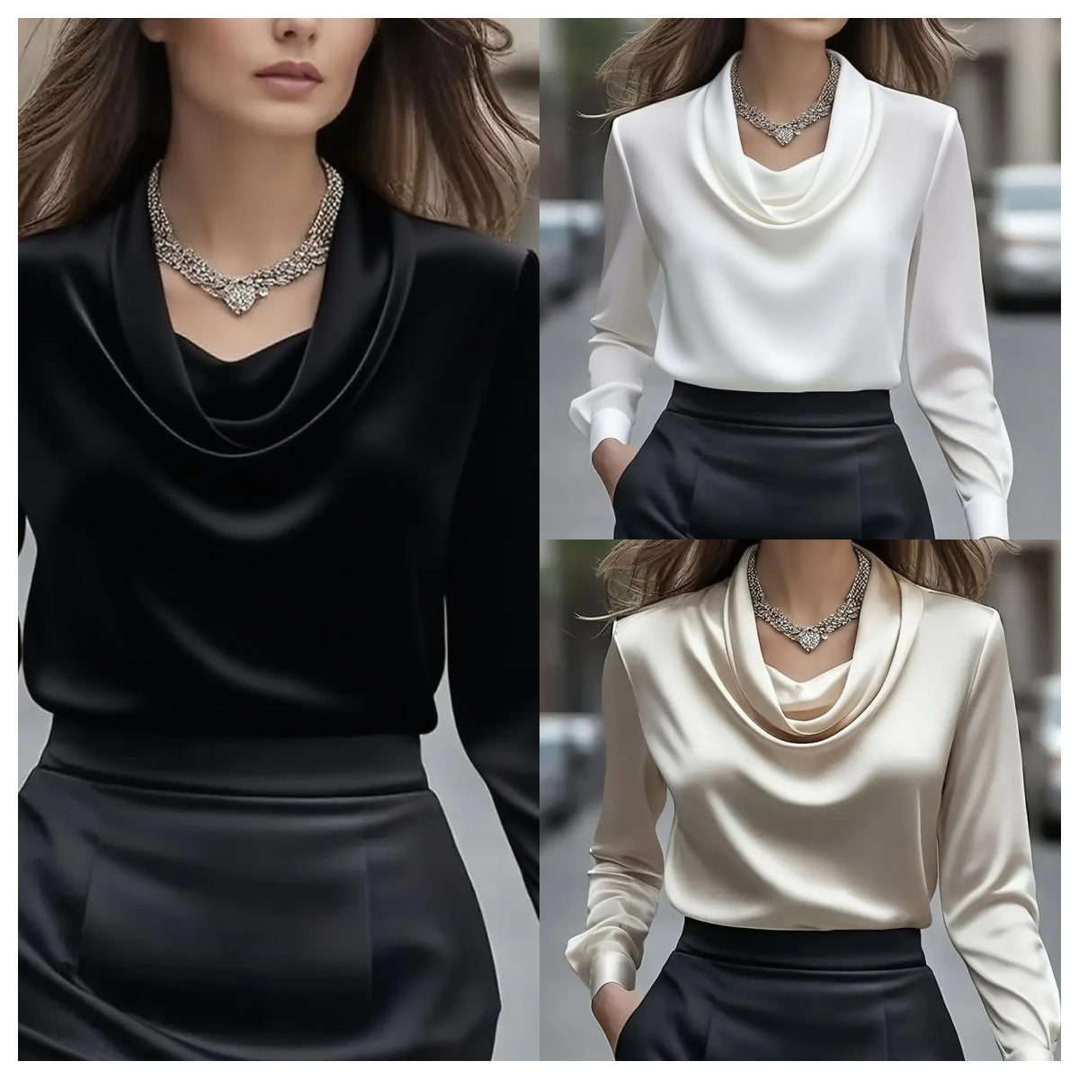 Women’s Elegant Boat Neck Long Sleeve Minimalist Top FitiqueFit