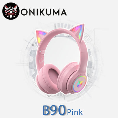 [Cat Ear Design] ONIKUMA Cute Gaming Headset | Bluetooth, Noise Cancelling, High-Quality Sound, Cat Ears NovaCart