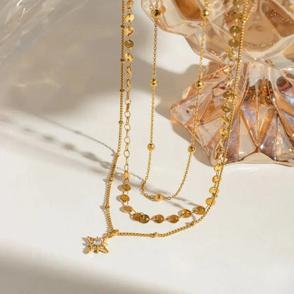 Stellar Drift Layered Necklace Ivory Embers