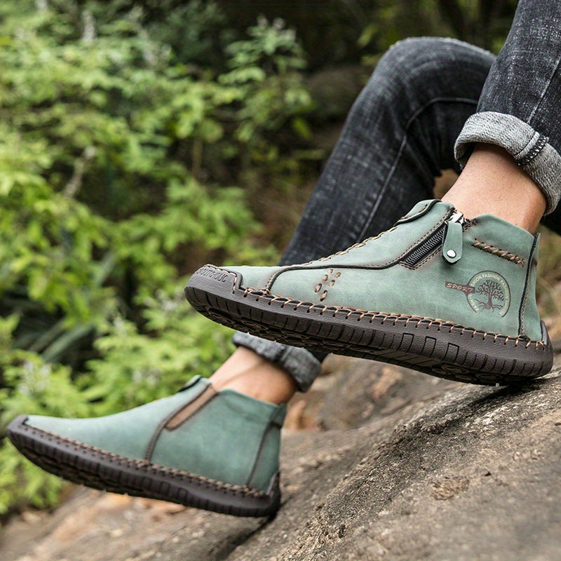 Men's Handmade PU Boots with Zipper, Casual NovaCart