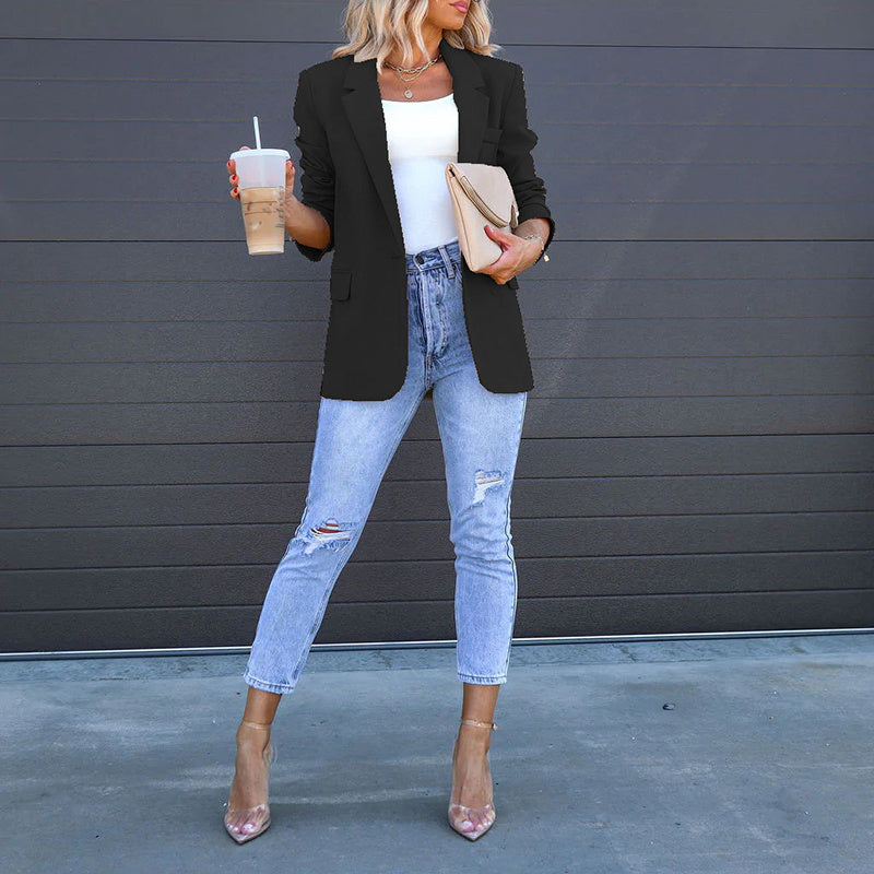 Women’s Open‑Front Casual Blazer FitiqueFit