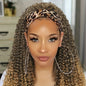 Ombre Blonde Curly Headband Wigs for Women Honey Blond Soft Hair Afro Curl Coily Synthetic Wig Headband Wigs for Mothers Day Gifts (Ombre Blonde) NovaCart