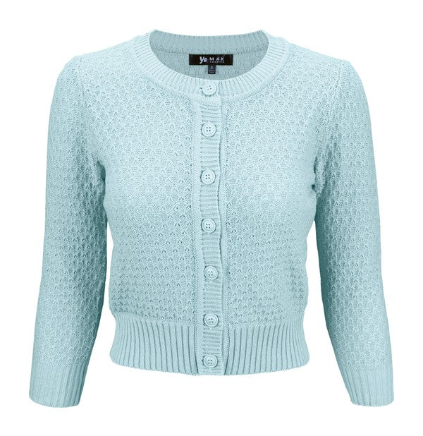 3/4 Sleeve Cute Pattern Cropped Cardigan Sweater Shop Style & More | Fresh Looks, Everyday Deals & Free Shipping