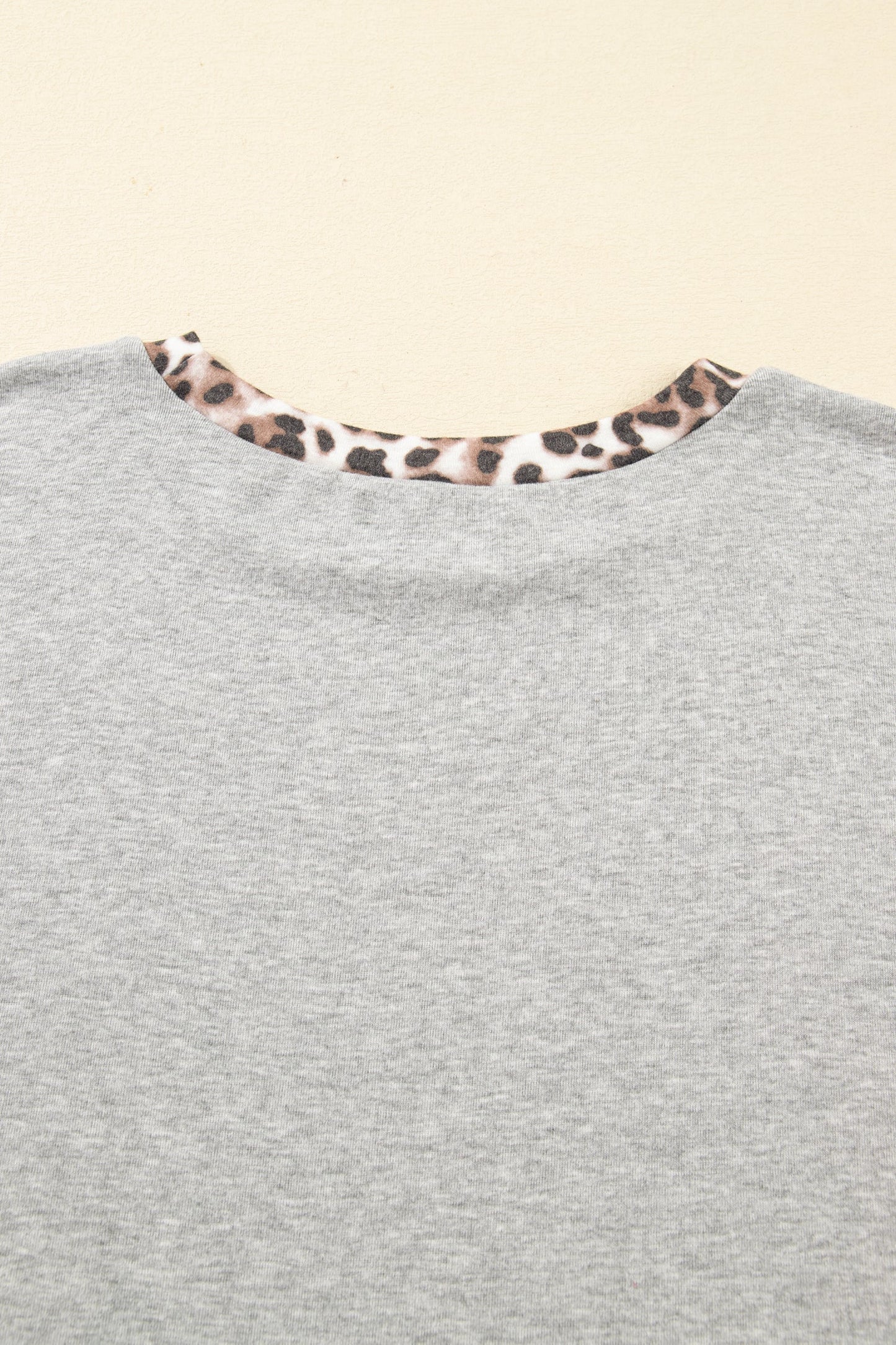 Gray Plus Size Leopard Color Block Patchwork Dolman Sweatshirt Garden Naked Curves