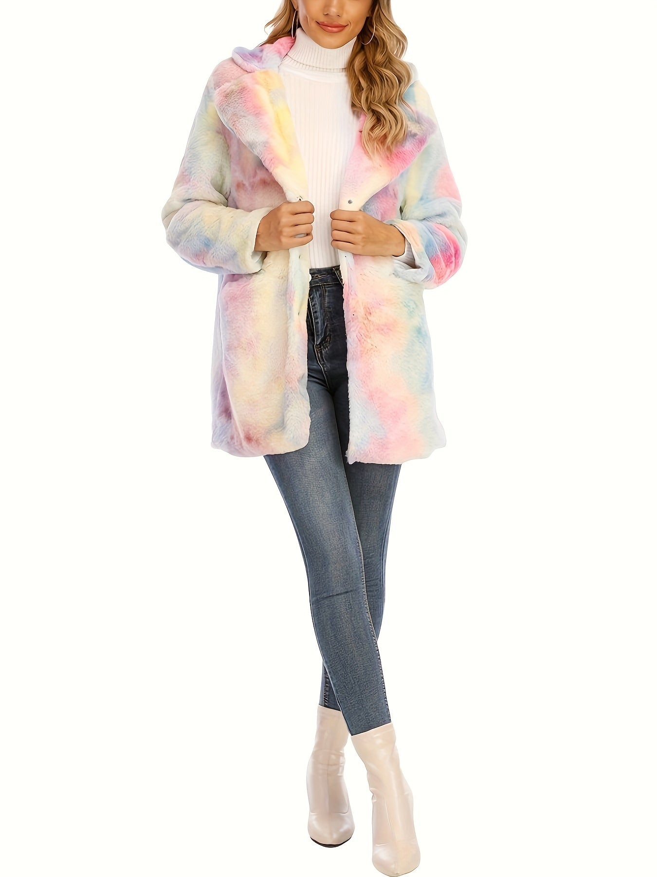 Winter Warm Plush Loose Coat, Casual Long Sleeve Fashion Teddy Outerwear, Women's Clothing NovaCart