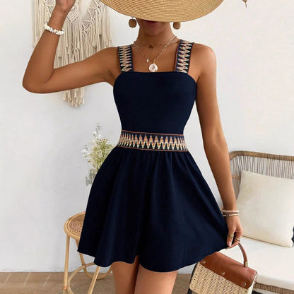 Women's Resort-Style Sleeveless Wide-Leg Jumpsuit with Cinched Waist FitiqueFit