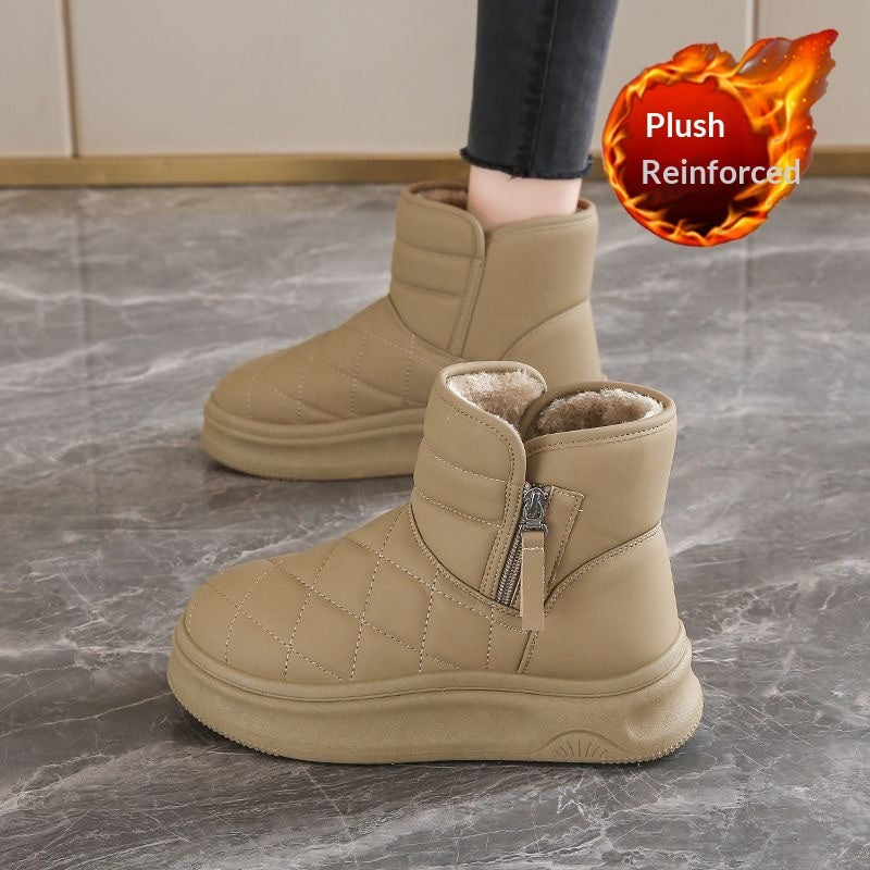 Women’s Warm Fleece-Lined Snow Boots – Casual Winter Anti-Slip Ankle Boots FitiqueFit