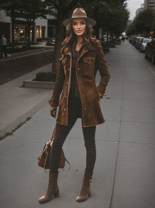 Women’s Vintage Style Long Winter Jacket – Warm Windproof Autumn Coat FitiqueFit