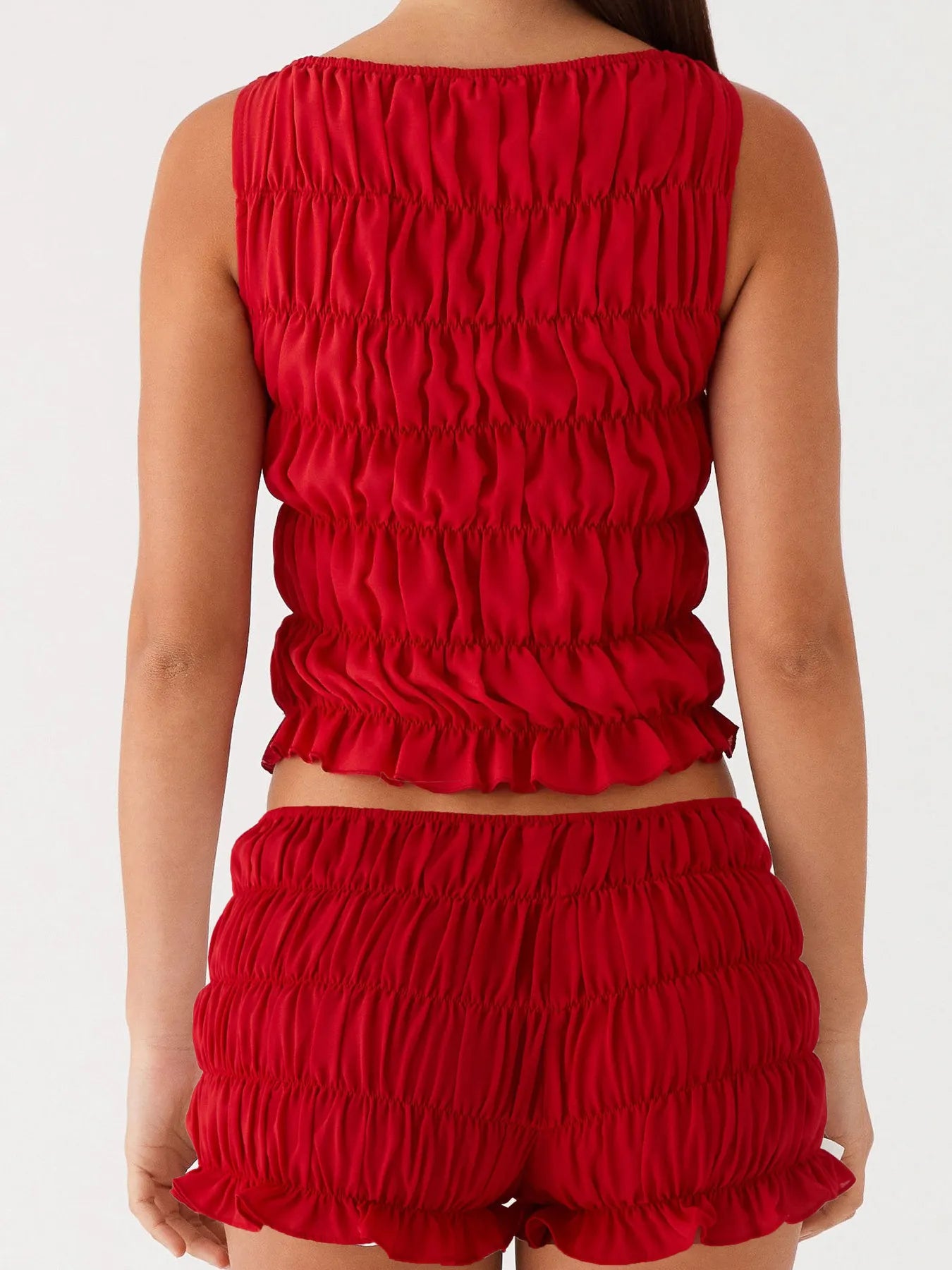 Ruched Texture Tank and Shorts Two-Piece Set New Era Fashion LLc
