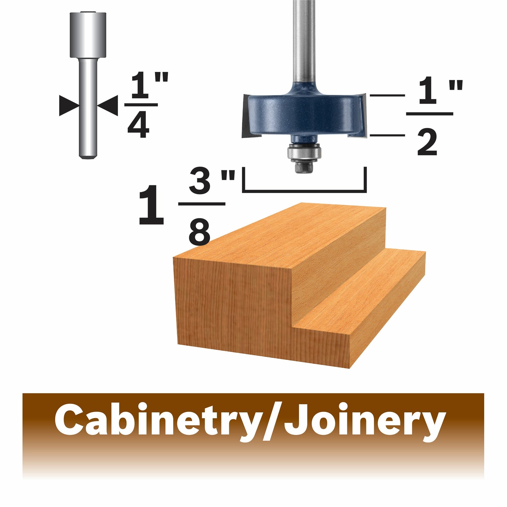 BOSCH 85614MC 1/2 In. x 1/2 In. Carbide-Tipped Rabbeting Router Bit VM Hardware