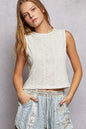 POL Textured Round Neck Cropped Tank Montret