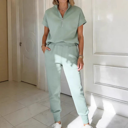 Athleisure Knit 3/4 Sleeve T-Shirt & Pants Set – 3 Colors, S–3XL FitiqueFit