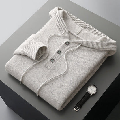 Men's American-style Warm High-grade Button Hoodie Sweater Grayceful LLC