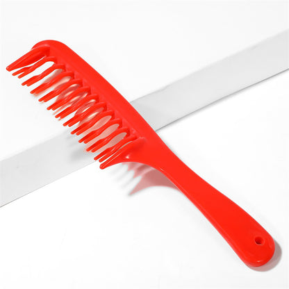 1pc Double Row Wide Tooth Detangler Hair Comb Shampoo Comb With Handle For Long Curly Wet Or Dry Hair NovaCart