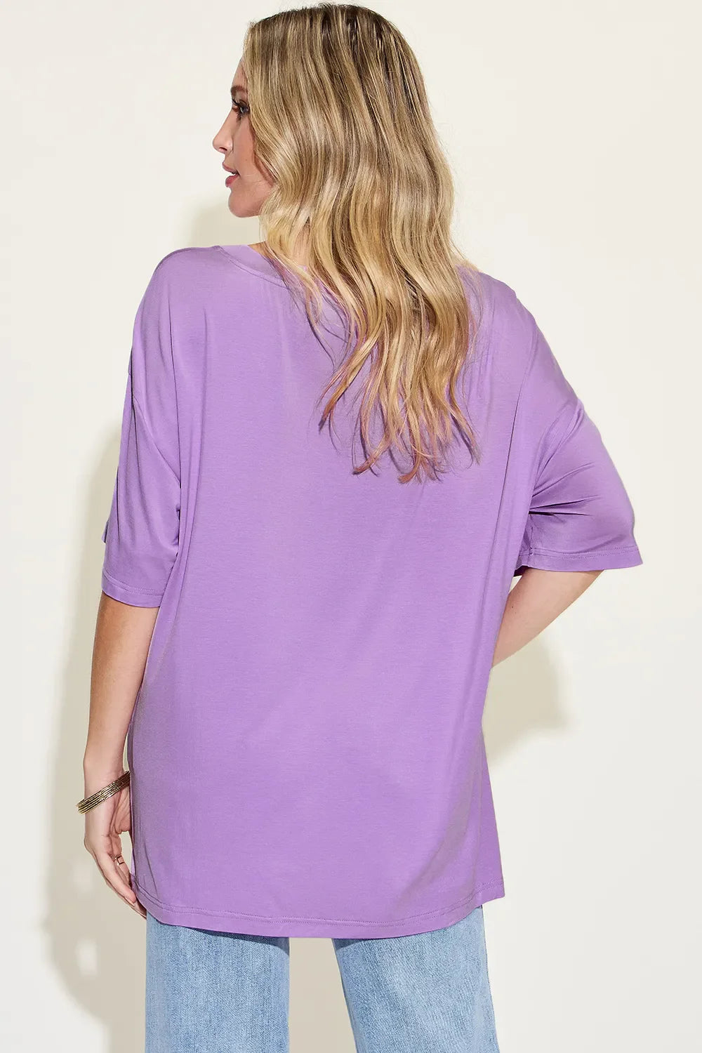 Basic Bae Full Size Bamboo V-Neck Drop Shoulder T-Shirt New Era Fashion LLc
