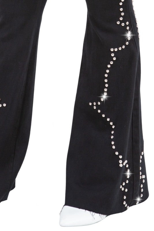 Santa Fe Bell Bottom Jean in Black Denim Kacee Lillie Boutique