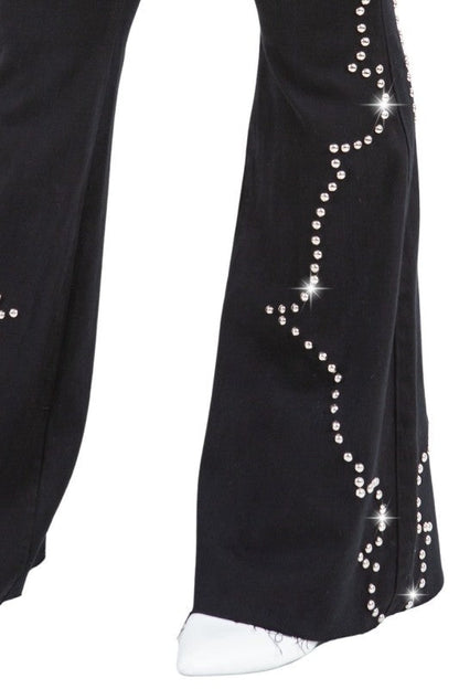 Santa Fe Bell Bottom Jean in Black Denim Kacee Lillie Boutique