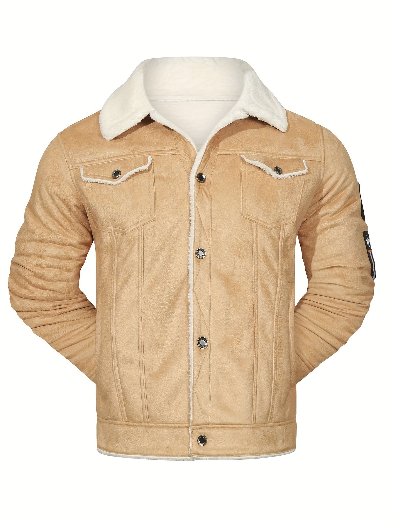 H01 Faux Fur Coat Composite Plush Thickened Warm Men's Jacket NovaCart