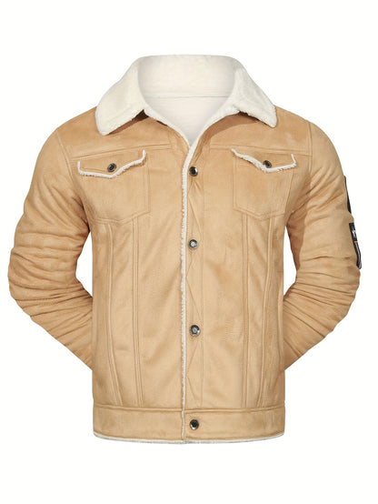 H01 Faux Fur Coat Composite Plush Thickened Warm Men's Jacket NovaCart