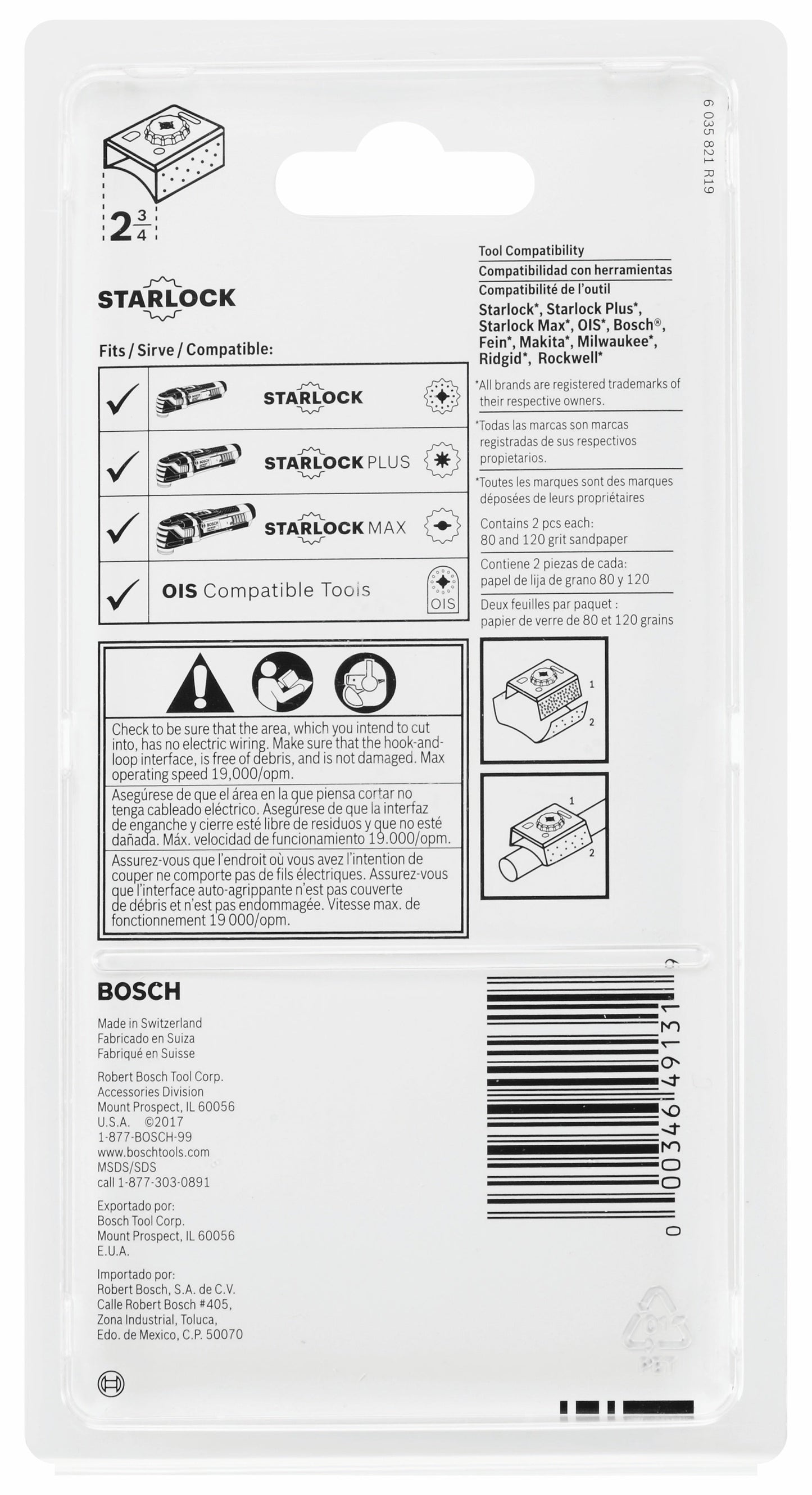 BOSCH OSL234SPCK 5 pc. Starlock® Oscillating Multi-Tool Contoured Sanding Pad Kit VM Hardware