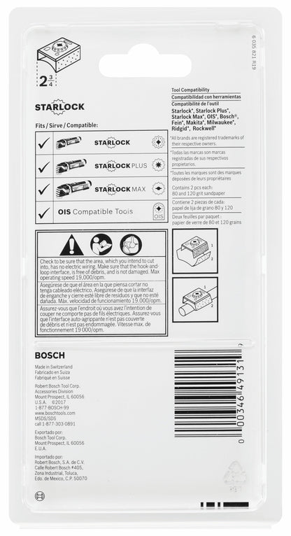 BOSCH OSL234SPCK 5 pc. Starlock® Oscillating Multi-Tool Contoured Sanding Pad Kit VM Hardware