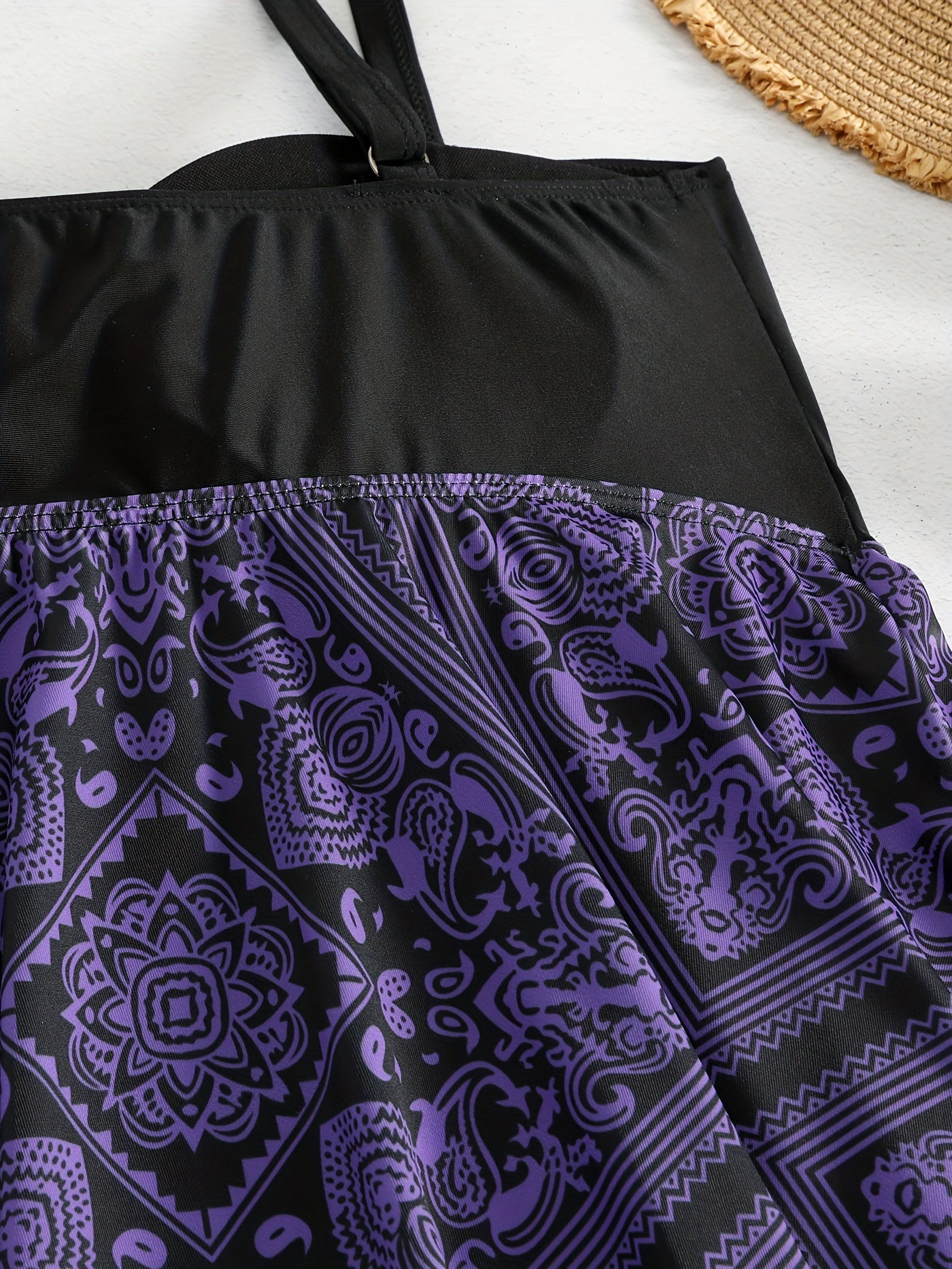 Plus Size Women's Printed Two-Piece Skirt Swimsuit, Sexy Printed Swimwear, Plus Size Style NovaCart