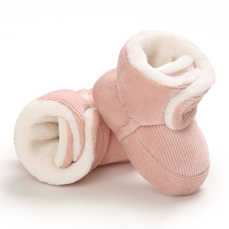 Toddler Baby Girls Booties Plus High Top Slippers Indoor Shoes Crib Shoes First Walker Shoes For Winter NovaCart