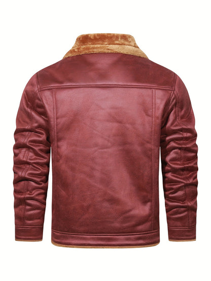 H01 Faux Fur Coat Composite Plush Thickened Warm Men's Jacket NovaCart