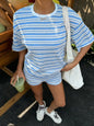 Striped Short Sleeve Top and Shorts Set New Era Fashion LLc
