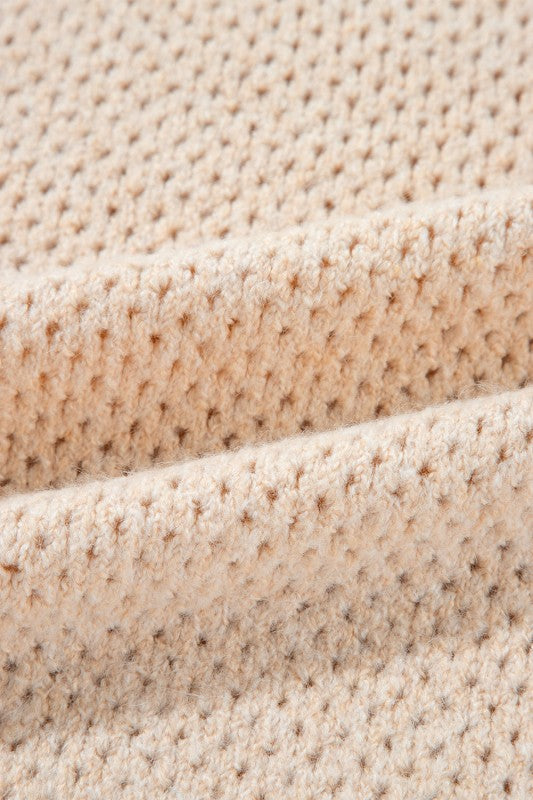 Solid Eyelet V-Neck Drop Shoulder Sweater Shop Style & More | Fresh Looks, Everyday Deals & Free Shipping