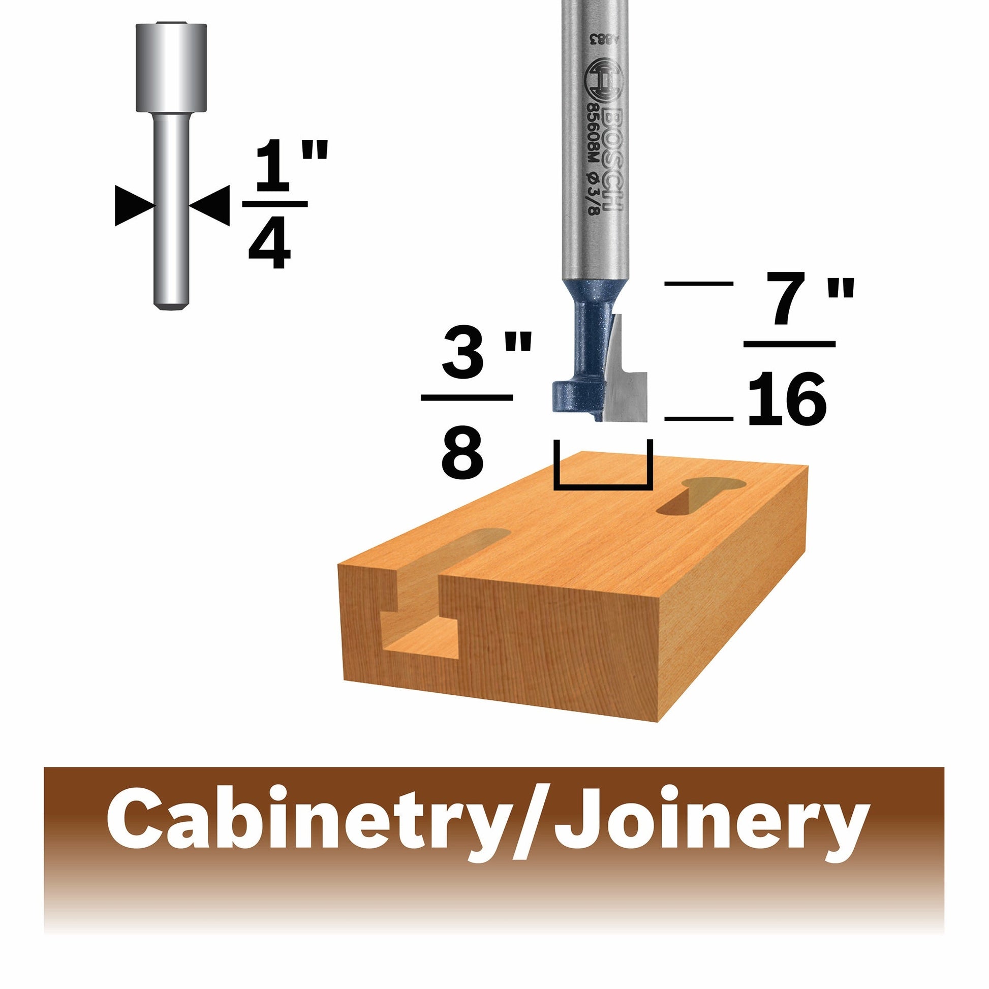 BOSCH 85608MC 3/8 In. Carbide-Tipped Keyhole Router Bit VM Hardware
