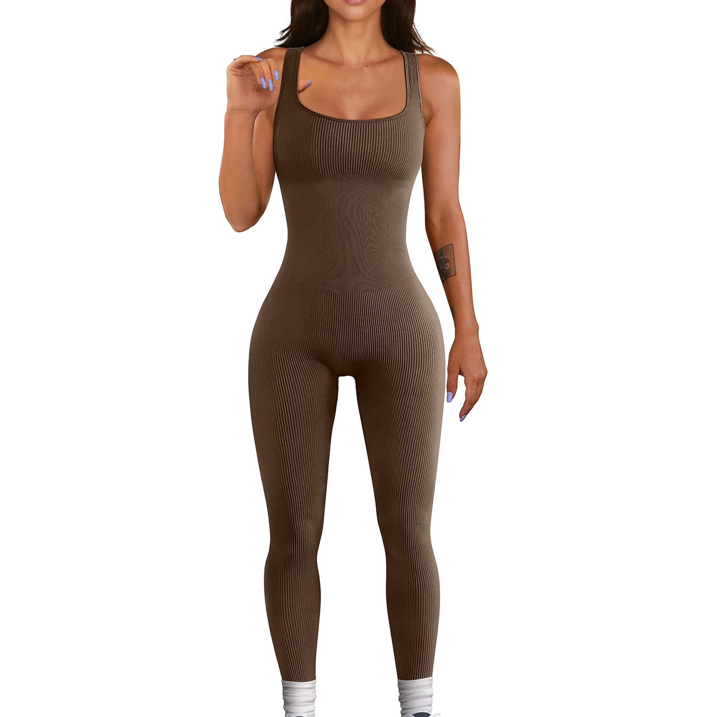 Women’s Ribbed Sleeveless Jumpsuit FitiqueFit