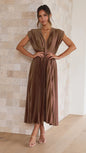 Elegant Pleated Casual Loose Zip Sleeveless Dress Grayceful LLC