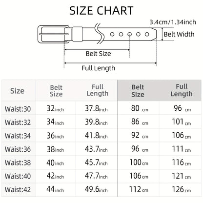 Men's Leather Belt, Fashion & Classic Casual Belt with Single Prong Buckle for Jeans, Pants, Work And Business, Gift for Dad & Husband NovaCart