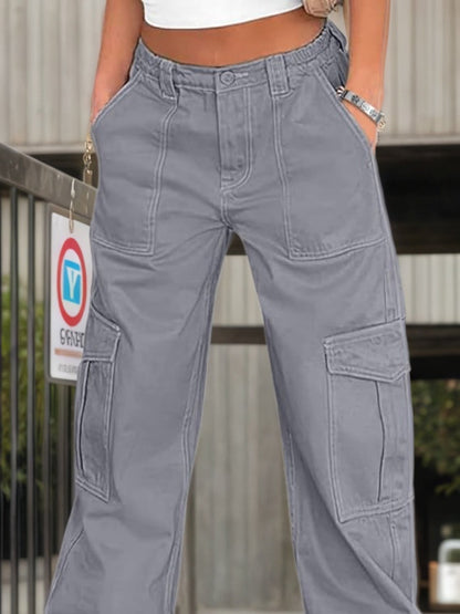 Women’s High Waisted Work Pants – Casual Wide Leg Cargo Trousers FitiqueFit