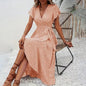 Summer Floral Boho Dress - Short Sleeve Ruffle Flowy Maxi Dresses FitiqueFit